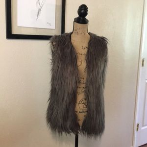 Gray Faux Fur Vest